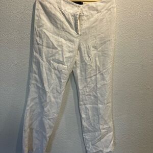 Chic White Women's Linen Chinos 100% lino imported from Italy